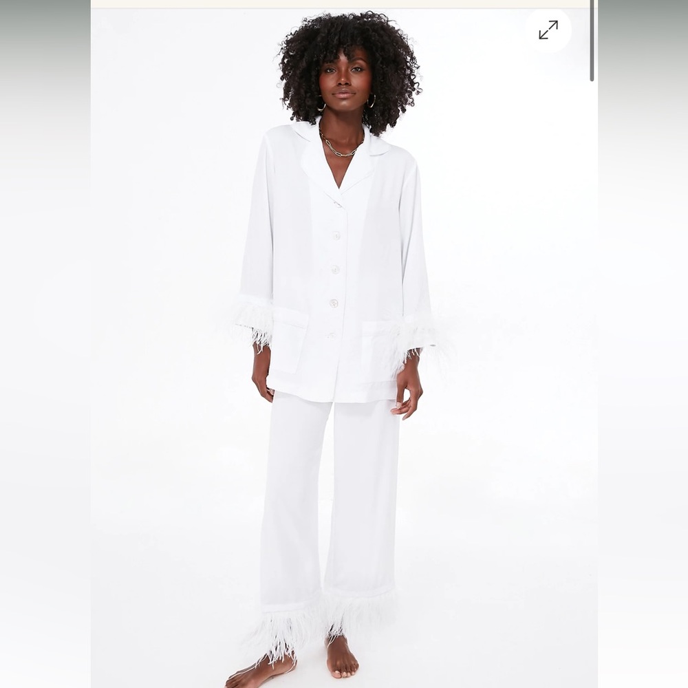 Sleeper White Party Pajamas with Feathers Size L